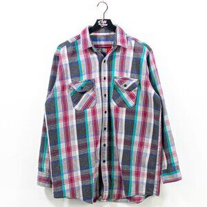 Plaid Heavyweight Grunge Skater Flannel Shirt XXL VTG 90s Retro Streetwear